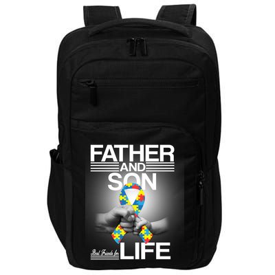 Father Son Best Friends For Life Autism Awareness Impact Tech Backpack