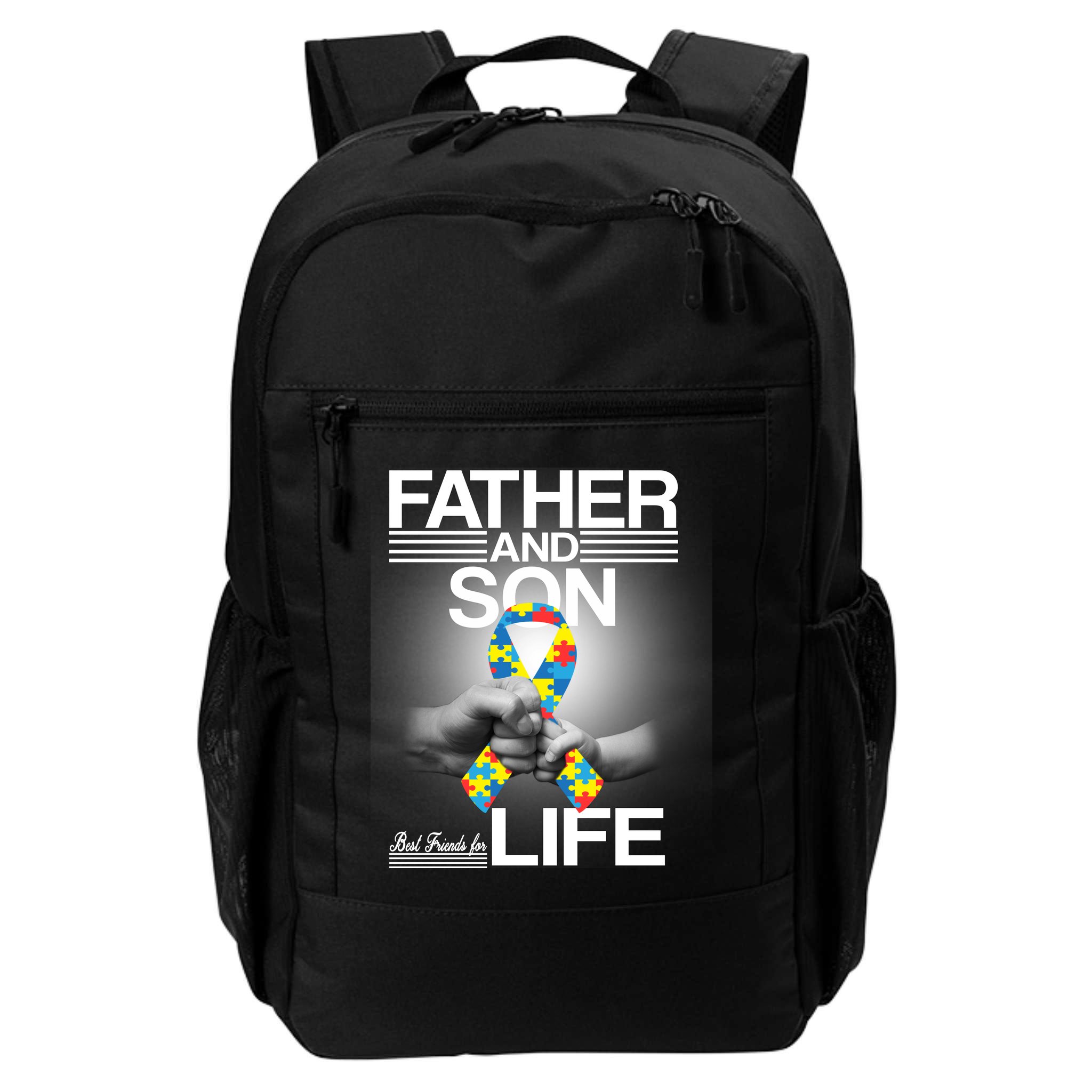 Father Son Best Friends For Life Autism Awareness Backpack