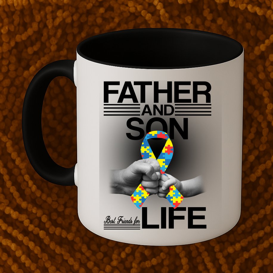 Father Son Best Friends For Life Autism Awareness Mug