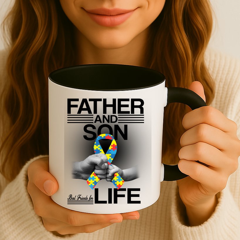 Father Son Best Friends For Life Autism Awareness Mug