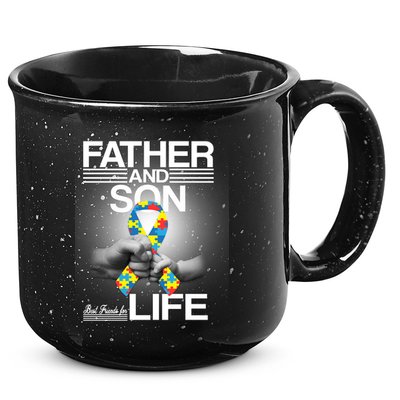 Father Son Best Friends For Life Autism Awareness 15oz Campfire Ceramic Mug
