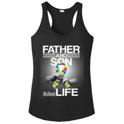 Father Son Best Friends For Life Autism Awareness Ladies PosiCharge Competitor Racerback Tank