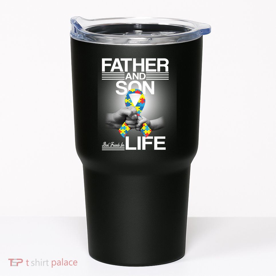 Father Son Best Friends For Life Autism Awareness Tumbler