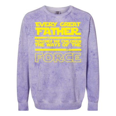  Father Teaches The Ways Of The Force Colorblast Crewneck Sweatshirt