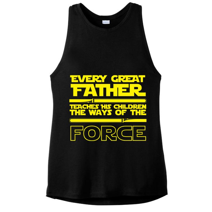  Father Teaches The Ways Of The Force Ladies PosiCharge Tri-Blend Wicking Tank