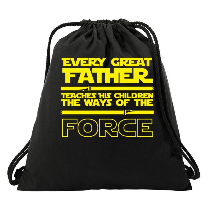  Father Teaches The Ways Of The Force Drawstring Bag