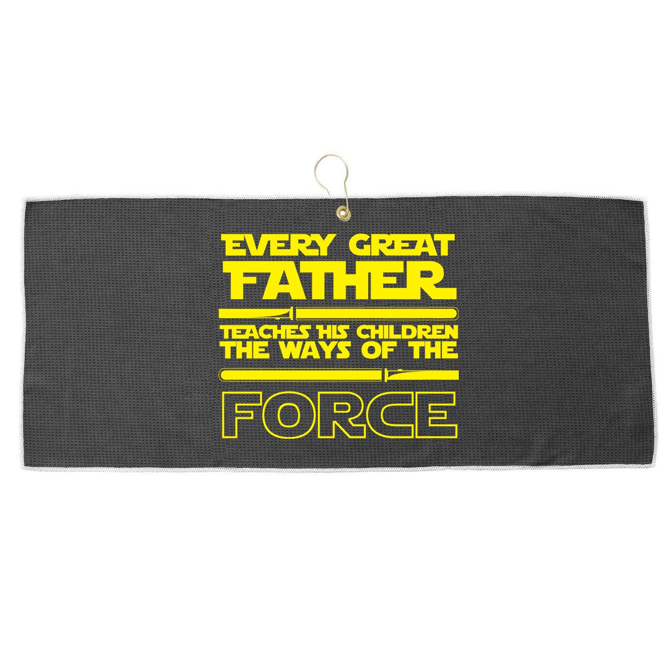  Father Teaches The Ways Of The Force Large Microfiber Waffle Golf Towel