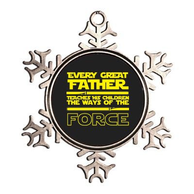  Father Teaches The Ways Of The Force Metallic Star Ornament