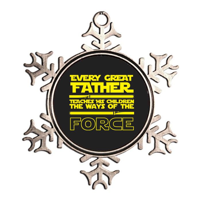  Father Teaches The Ways Of The Force Metallic Star Ornament