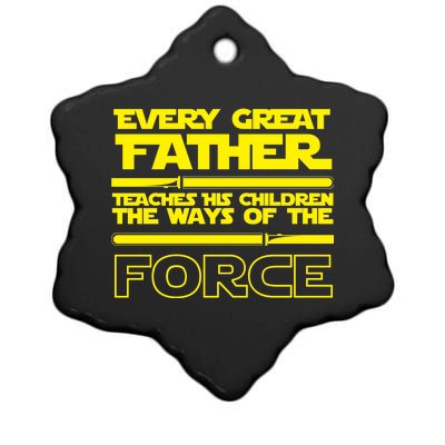  Father Teaches The Ways Of The Force Ceramic Star Ornament