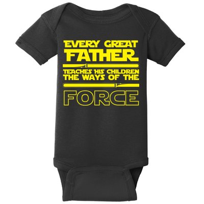  Father Teaches The Ways Of The Force Baby Bodysuit