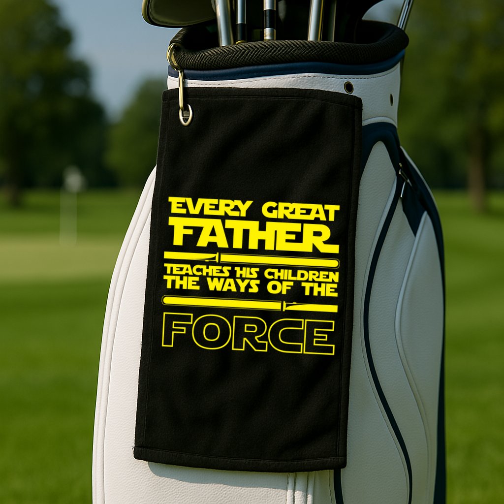  Father Teaches The Ways Of The Force Golf Towel