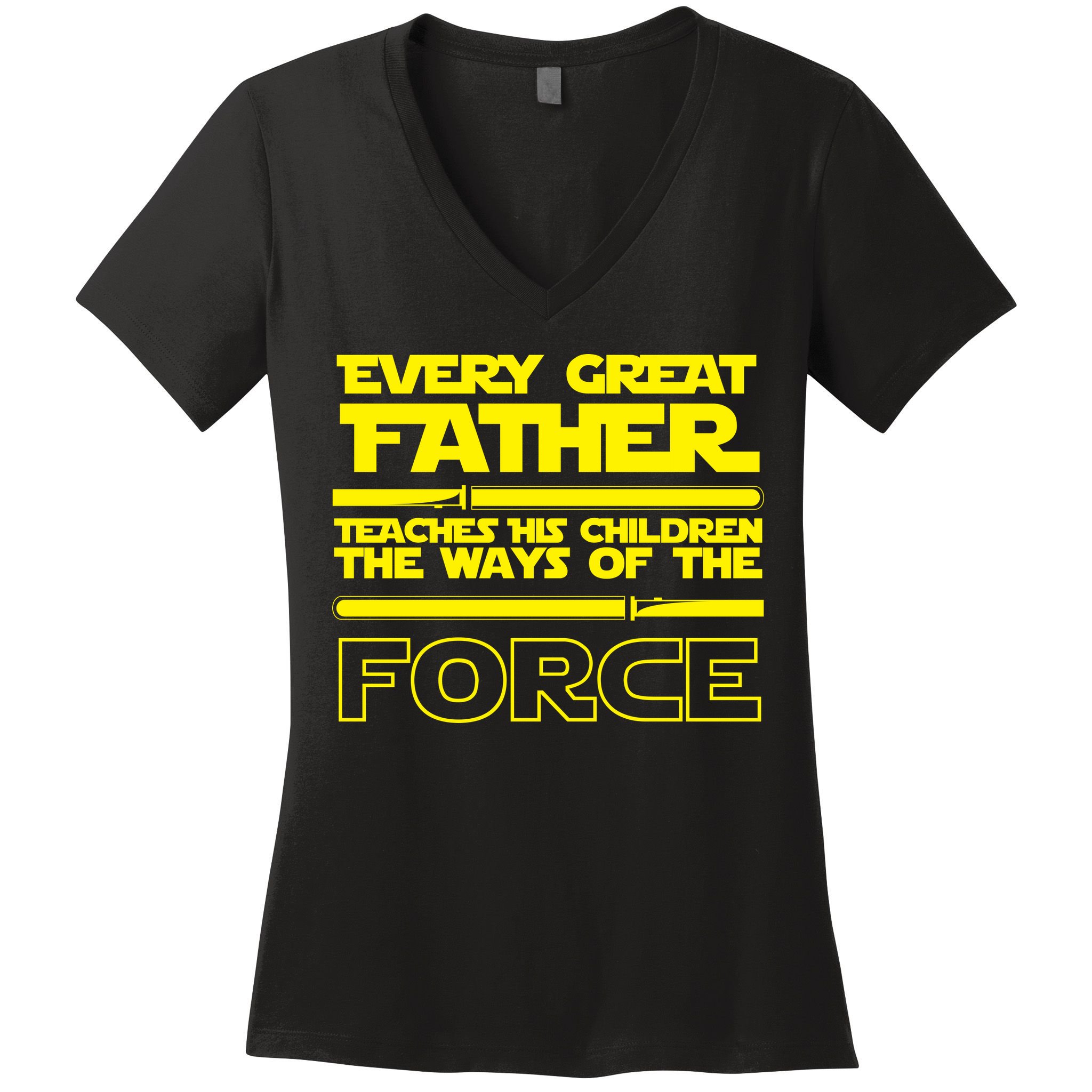  Father Teaches The Ways Of The Force Women's V-Neck T-Shirt