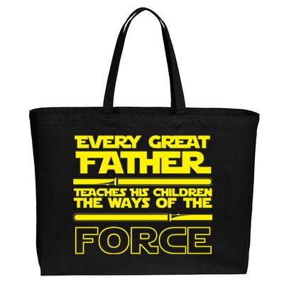  Father Teaches The Ways Of The Force Cotton Canvas Jumbo Tote