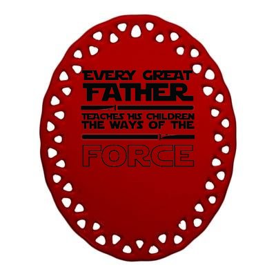  Father Teaches The Ways Of The Force Ceramic Oval Ornament