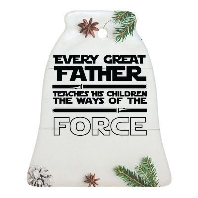  Father Teaches The Ways Of The Force Ceramic Bell Ornament