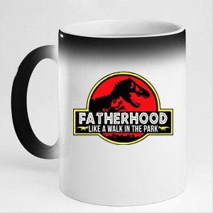 Fatherhood Like A Walk In The Park 11oz Black Color Changing Mug