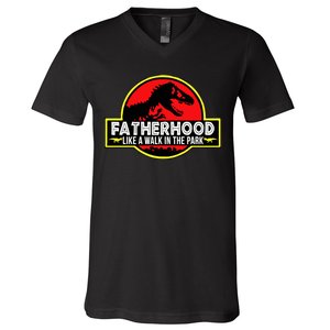 Fatherhood Like A Walk In The Park V-Neck T-Shirt