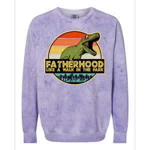 Fatherhood Like a Walk In The Park Fathers Day Colorblast Crewneck Sweatshirt