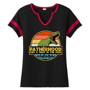 Fatherhood Like a Walk In The Park Fathers Day Ladies Halftime Notch Neck Tee