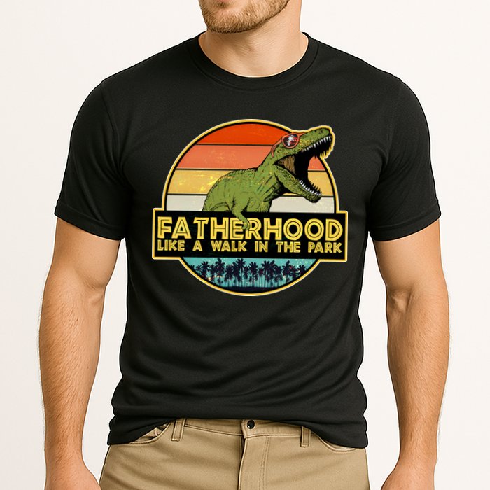 Fatherhood Like a Walk In The Park Fathers Day Cooling Performance Crew T-Shirt
