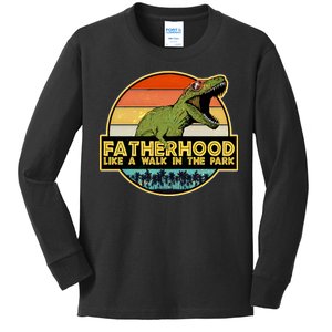 Fatherhood Like a Walk In The Park Fathers Day Kids Long Sleeve Shirt