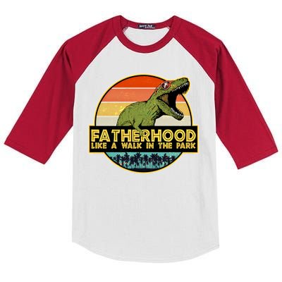 Fatherhood Like a Walk In The Park Fathers Day Kids Colorblock Raglan Jersey