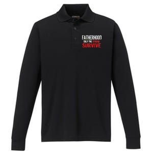 Fatherhood, Only The Strong Survive Performance Long Sleeve Polo