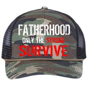 Fatherhood, Only The Strong Survive Retro Rope Trucker Hat Cap