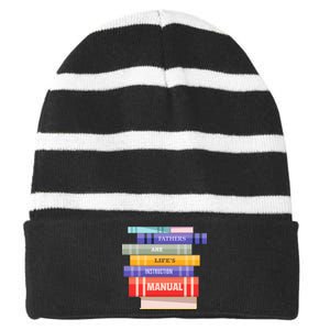 Fathers Are Life's Manual Striped Beanie with Solid Band