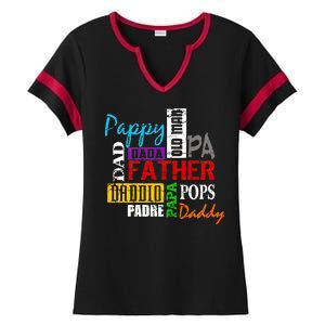 Father's Day Dad Daddy Papa Pops Names Ladies Halftime Notch Neck Tee