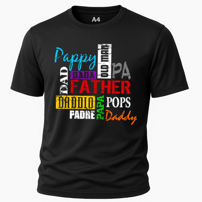 Father's Day Dad Daddy Papa Pops Names Cooling Performance Crew T-Shirt