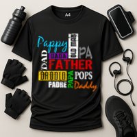 Father's Day Dad Daddy Papa Pops Names Cooling Performance Crew T-Shirt