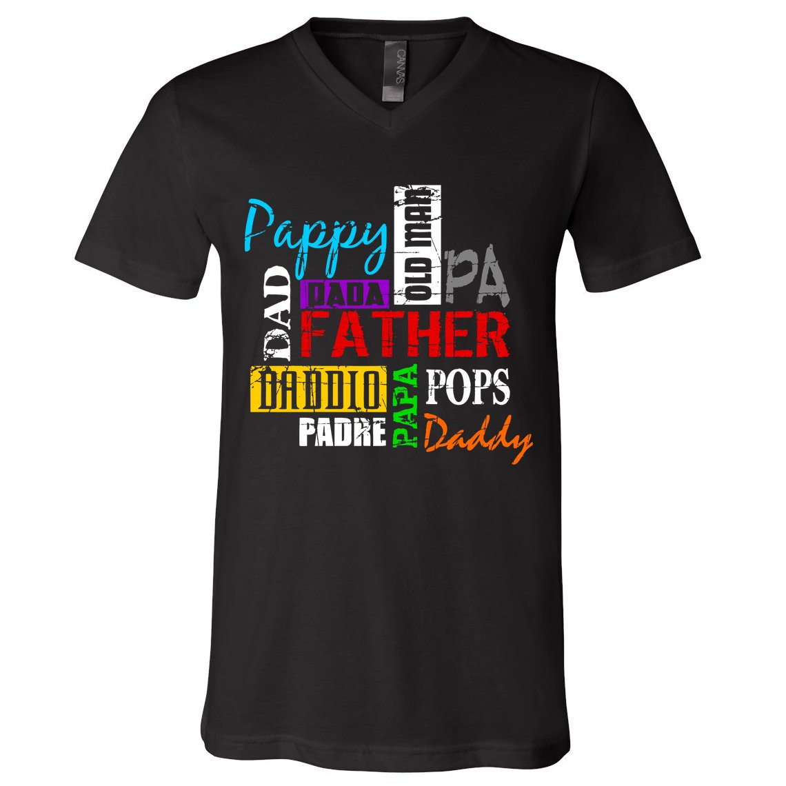 Father's Day Dad Daddy Papa Pops Names V-Neck T-Shirt