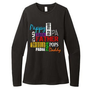 Father's Day Dad Daddy Papa Pops Names Womens CVC Long Sleeve Shirt