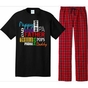 Father's Day Dad Daddy Papa Pops Names Pajama Set