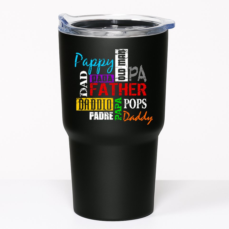 Father's Day Dad Daddy Papa Pops Names Tumbler