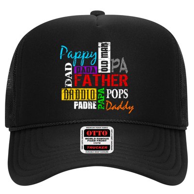 Father's Day Dad Daddy Papa Pops Names Trucker Hat