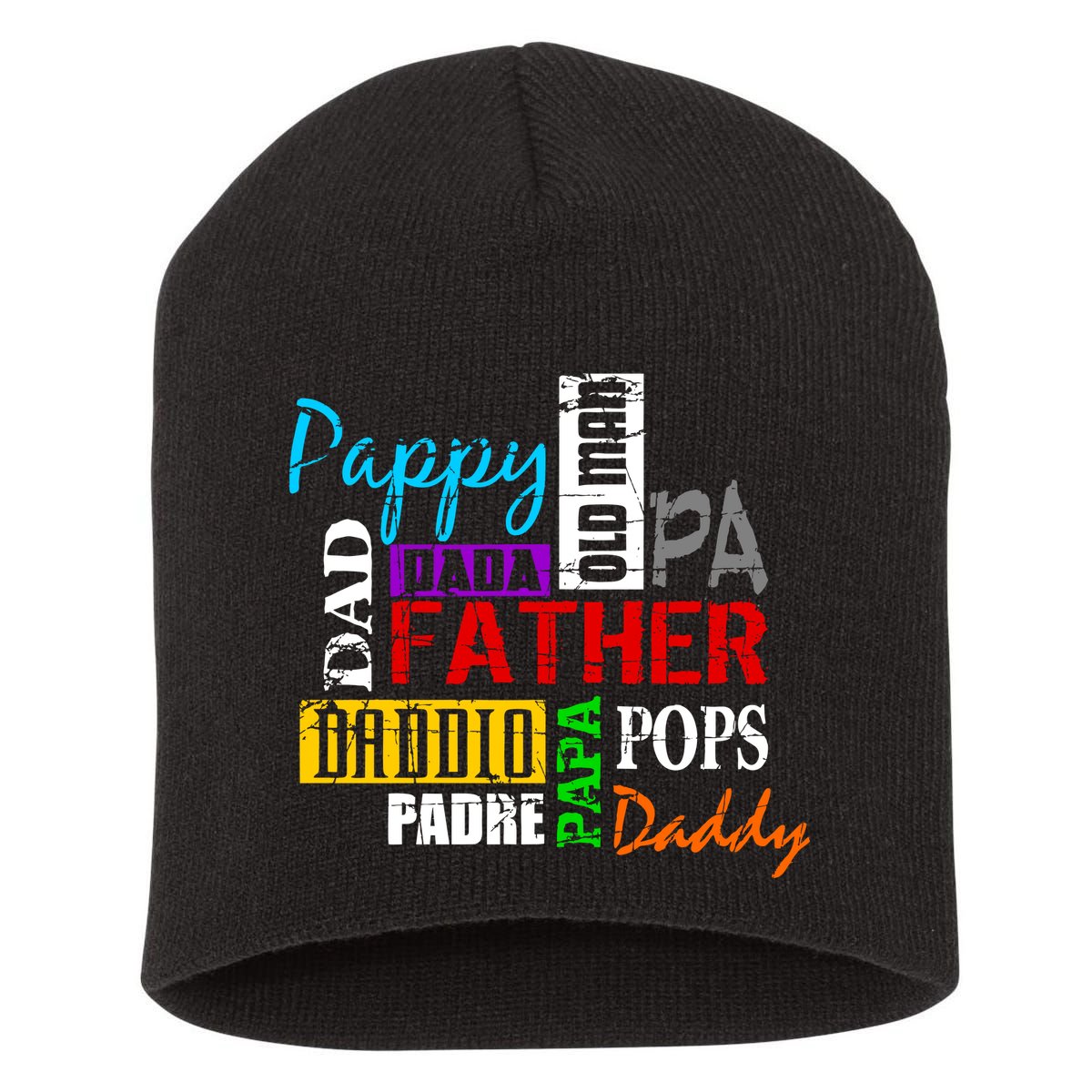 Father's Day Dad Daddy Papa Pops Names Short Acrylic Beanie