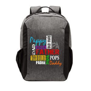 Father's Day Dad Daddy Papa Pops Names Vector Backpack