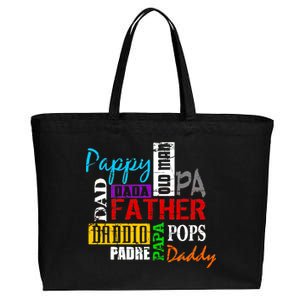 Father's Day Dad Daddy Papa Pops Names Cotton Canvas Jumbo Tote