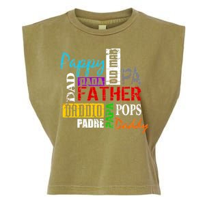 Father's Day Dad Daddy Papa Pops Names Garment-Dyed Women's Muscle Tee