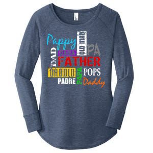 Father's Day Dad Daddy Papa Pops Names Women's Perfect Tri Tunic Long Sleeve Shirt