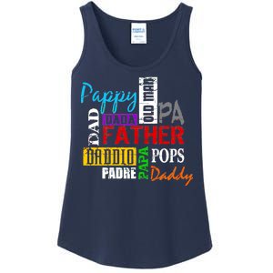 Father's Day Dad Daddy Papa Pops Names Ladies Essential Tank