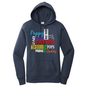 Father's Day Dad Daddy Papa Pops Names Women's Pullover Hoodie