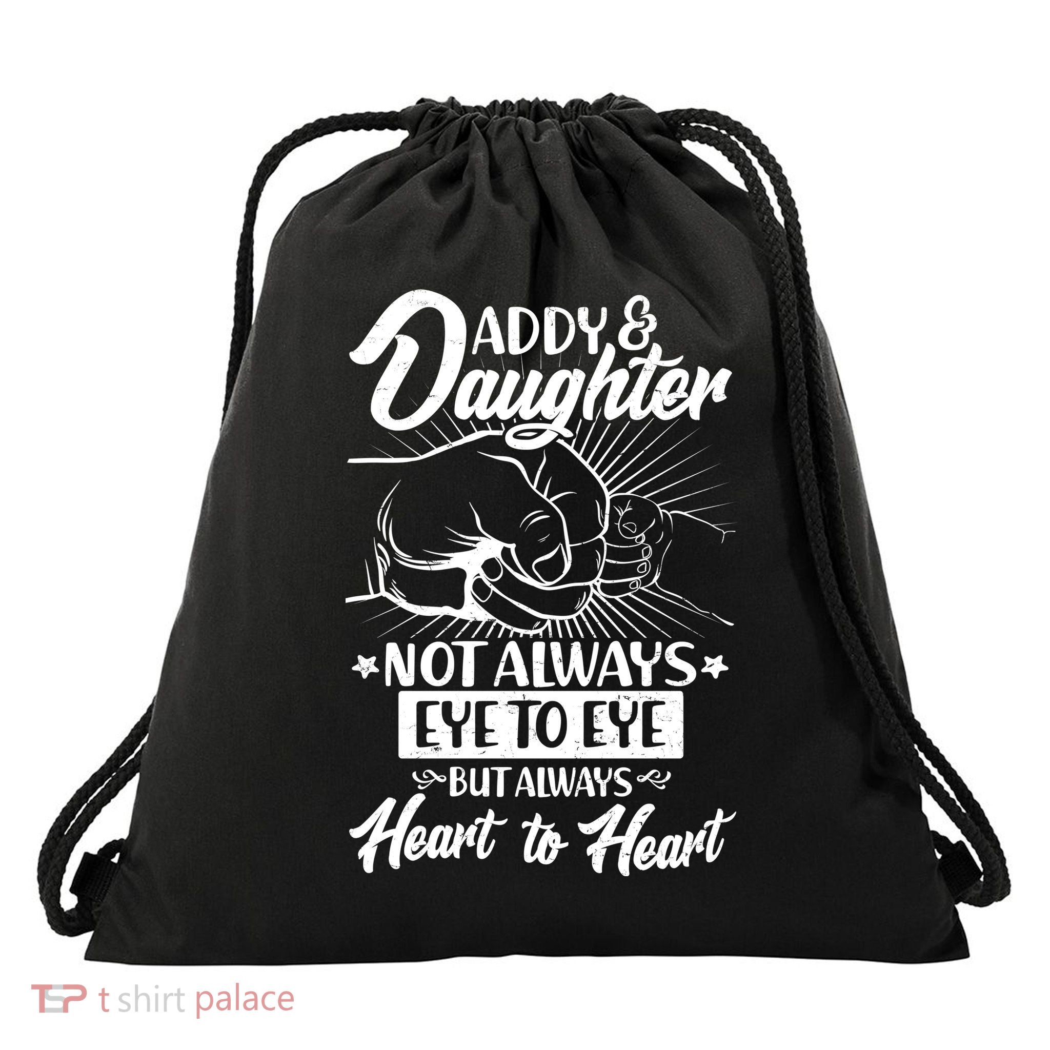 Father's Day Daddy & Daughter Fist Bump Drawstring Bag