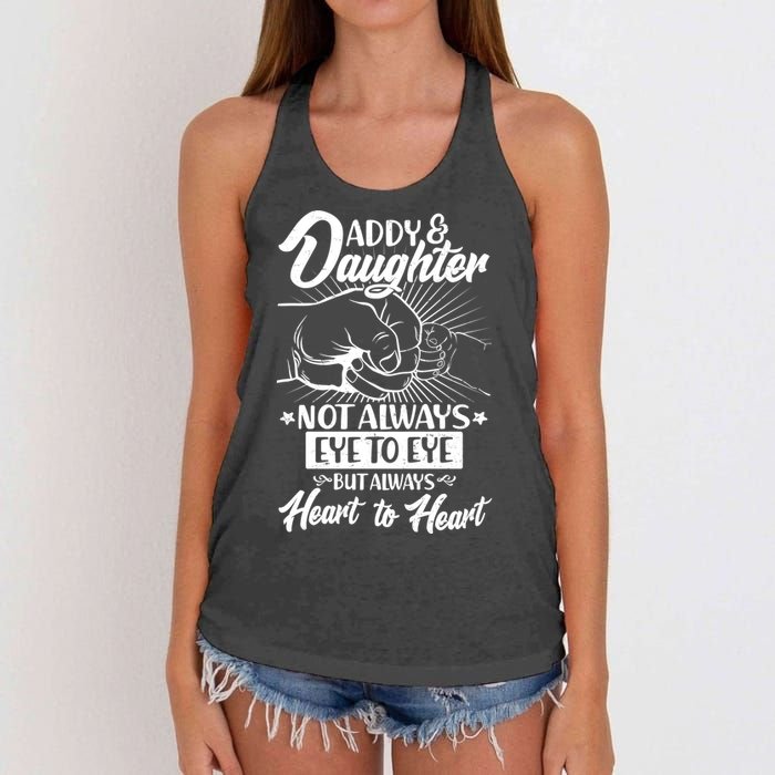 Father's Day Daddy & Daughter Fist Bump Women's Knotted Racerback Tank