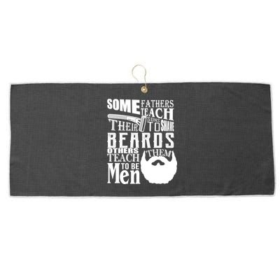 Fathers Teach Sons To Be Men Large Microfiber Waffle Golf Towel