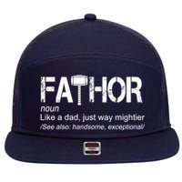 Fathor Like Dad Just Way Mightier Hero 7 Panel Mesh Trucker Snapback Hat