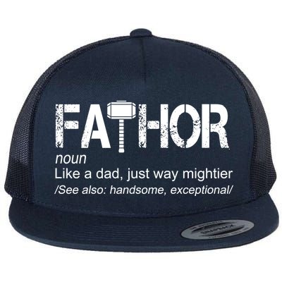 Fathor Like Dad Just Way Mightier Hero Flat Bill Trucker Hat